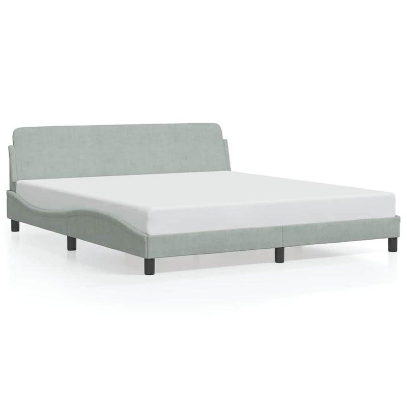 Cadru de pat Dover gri deschis 180x200 cm catifea