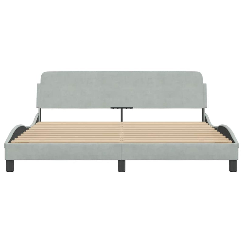 Cadru de pat Dover gri deschis 180x200 cm catifea