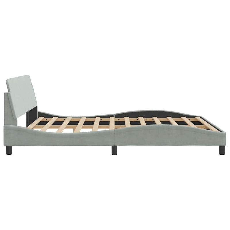 Cadru de pat Dover gri deschis 180x200 cm catifea