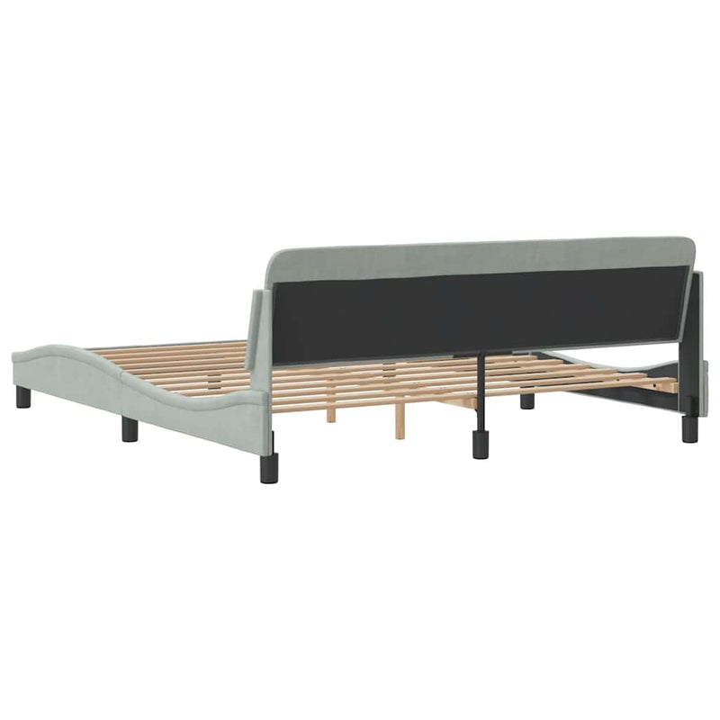Cadru de pat Dover gri deschis 180x200 cm catifea