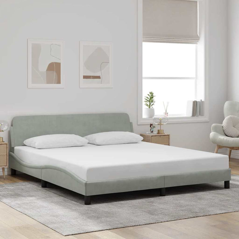 Cadru de pat Dover gri deschis 180x200 cm catifea