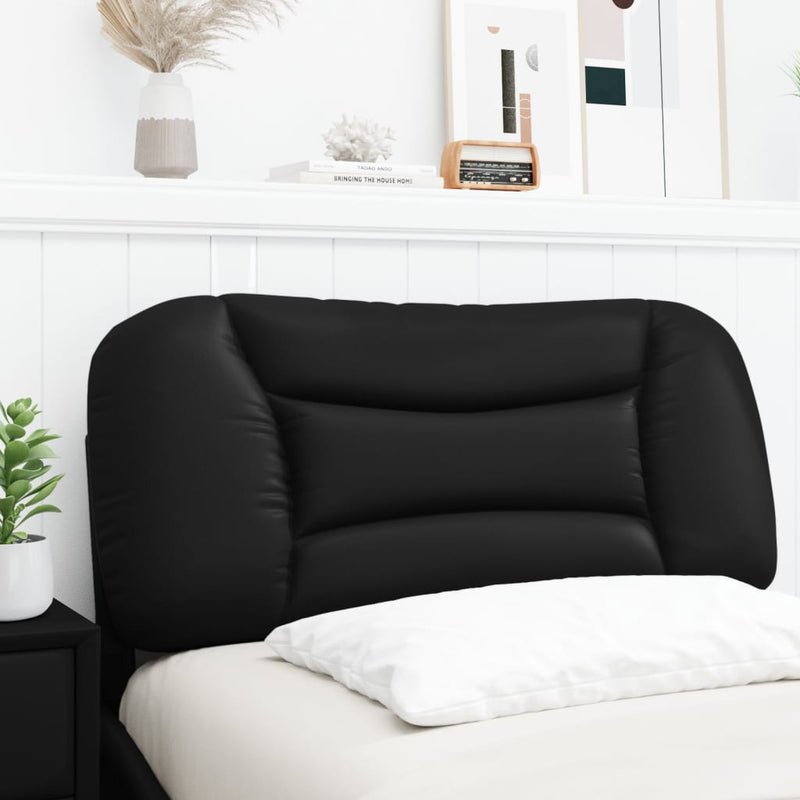Pernă pentru tăblie pat, Hvar, negru, 80 cm, piele artificială