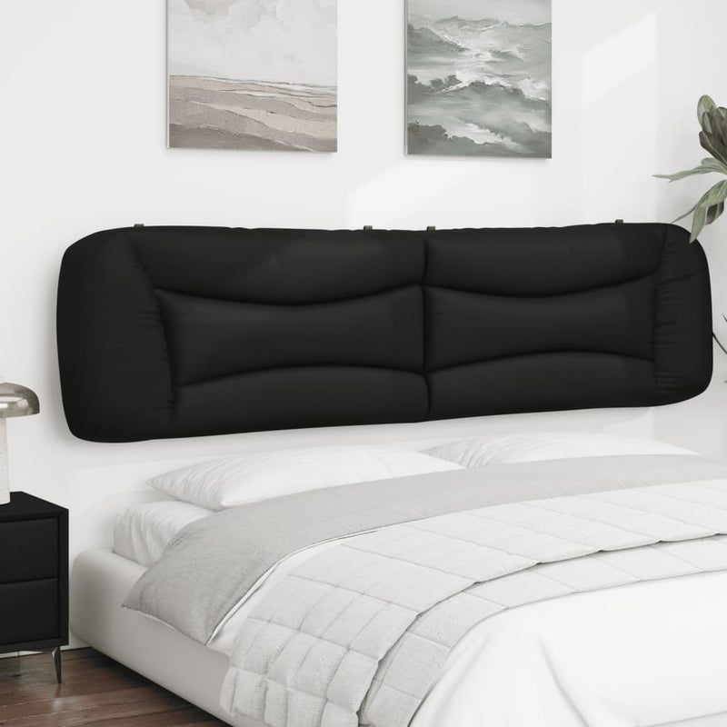 Pernă pentru tăblie pat, Hvar, negru, 200 cm, piele artificială