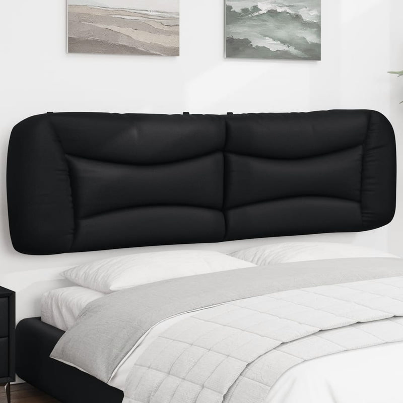 Pernă pentru tăblie de pat neagră 180 cm piele ecologică