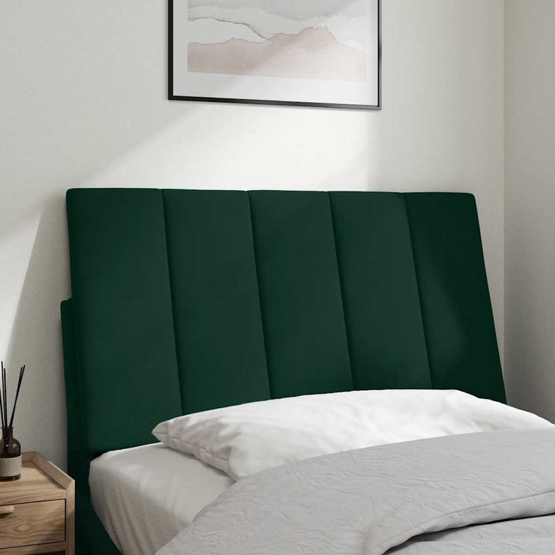 Pernă tăblie de pat, Hanko, verde, 80 cm, catifea