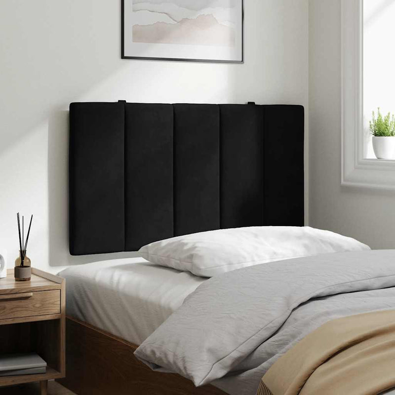 Pernă tăblie de pat, Hanko, negru, 90 cm, catifea