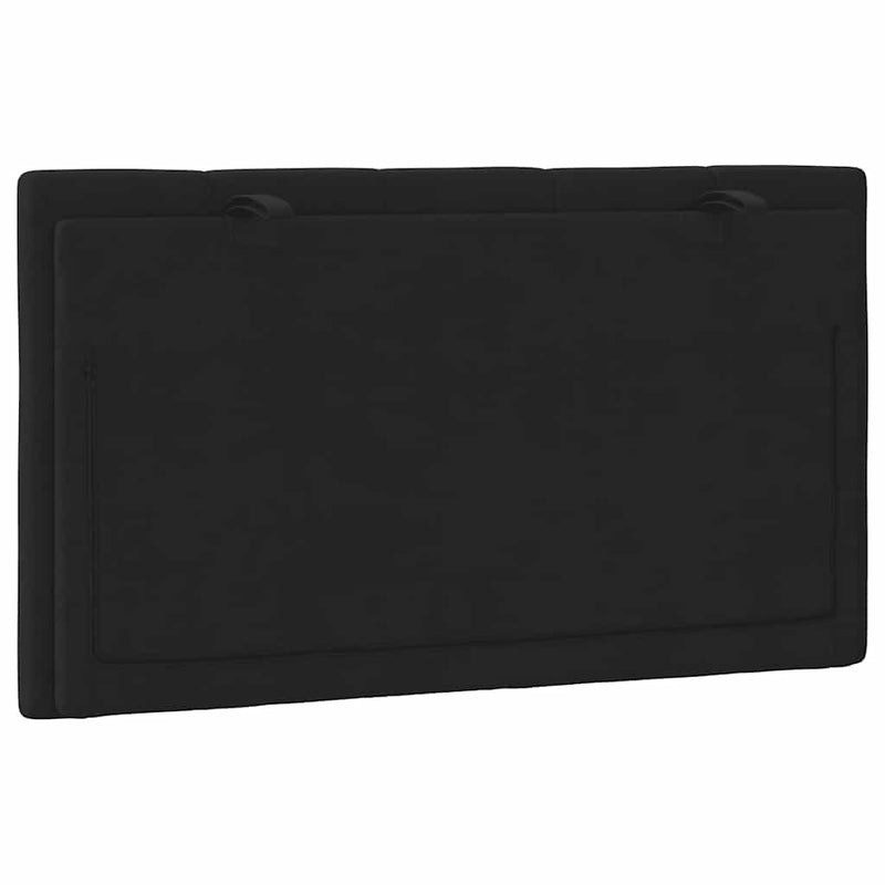 Pernă tăblie de pat, Hanko, negru, 90 cm, catifea