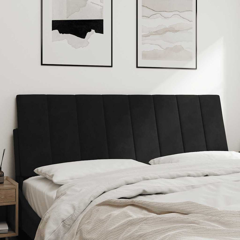 Pernă tăblie de pat, Hanko, negru, 120 cm, catifea
