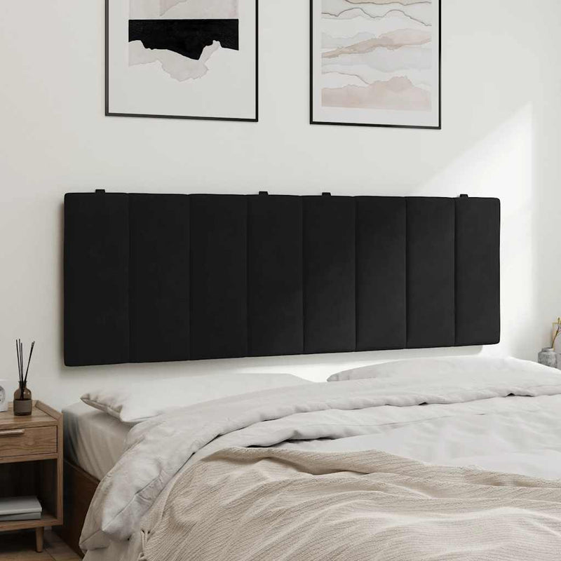 Pernă tăblie de pat, Hanko, negru, 120 cm, catifea