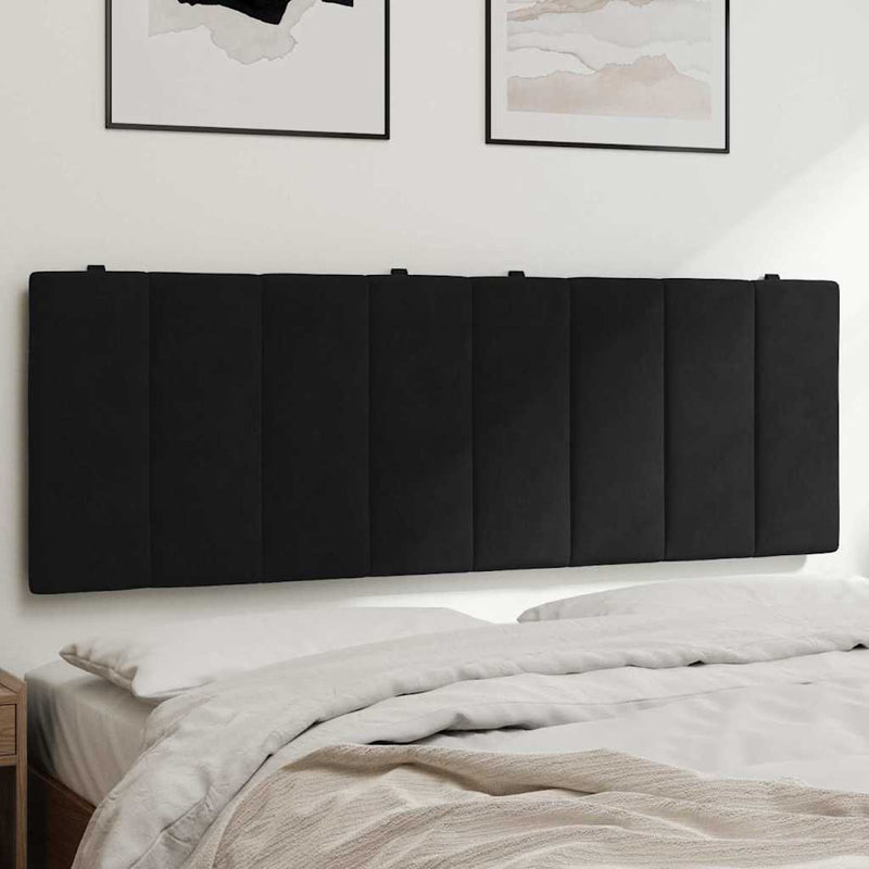 Pernă tăblie de pat, Hanko, negru, 120 cm, catifea