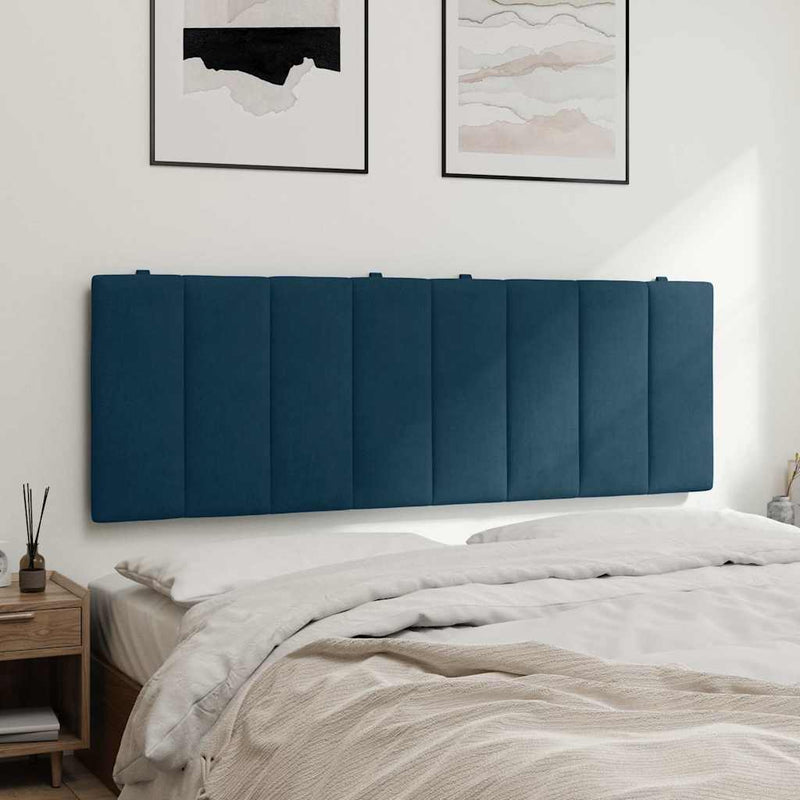 Pernă tăblie de pat, Hanko, albastru, 120 cm, catifea