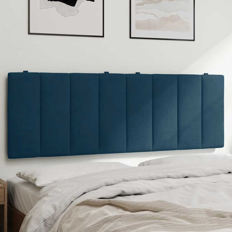 Pernă tăblie de pat, Hanko, albastru, 120 cm, catifea