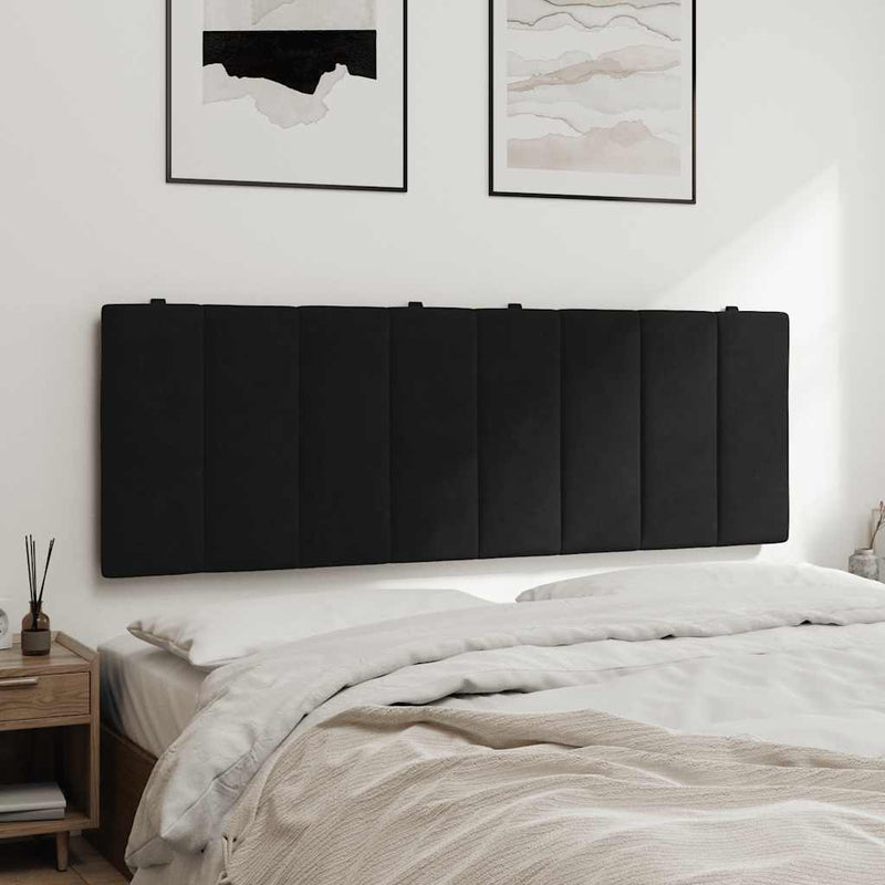 Pernă tăblie de pat, Hanko, negru, 140 cm, catifea