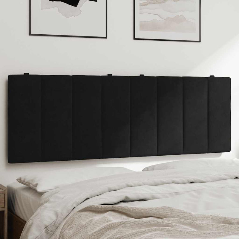 Pernă tăblie de pat, Hanko, negru, 140 cm, catifea