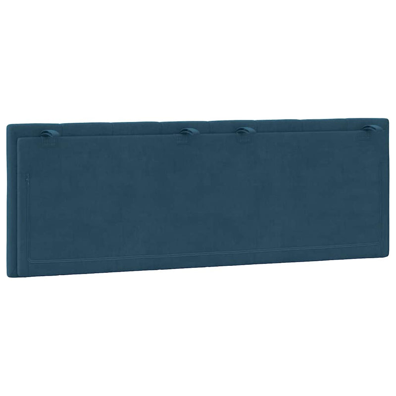 Pernă tăblie de pat, Hanko, albastru, 140 cm, catifea