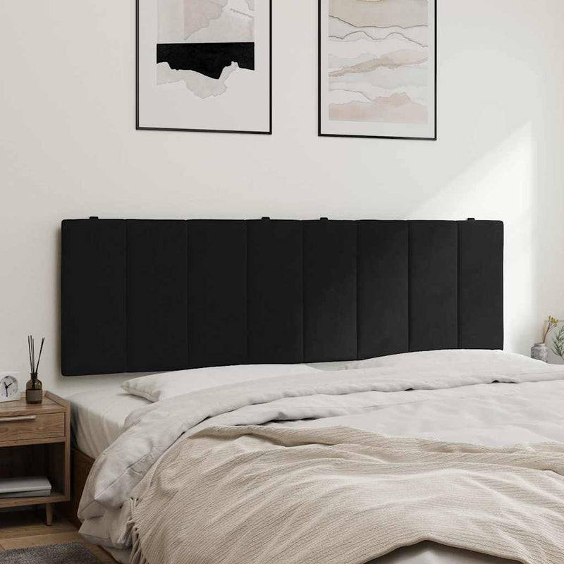 Pernă tăblie de pat, Hanko, negru, 160 cm, catifea