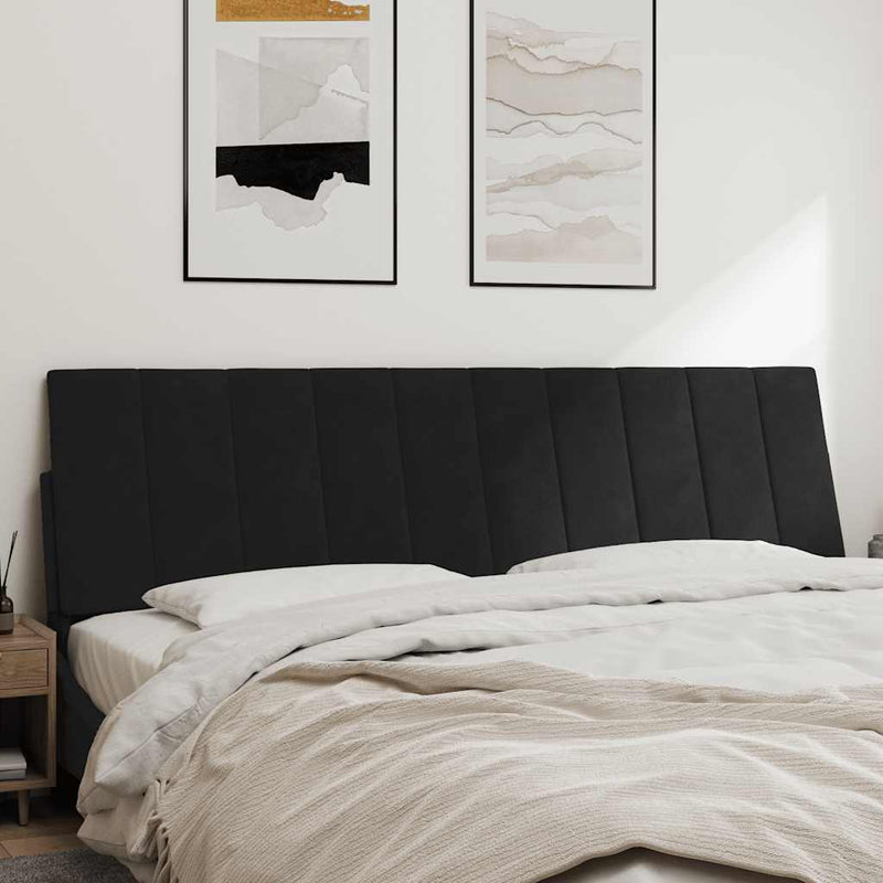 Pernă tăblie de pat, Hanko, negru, 180 cm, catifea