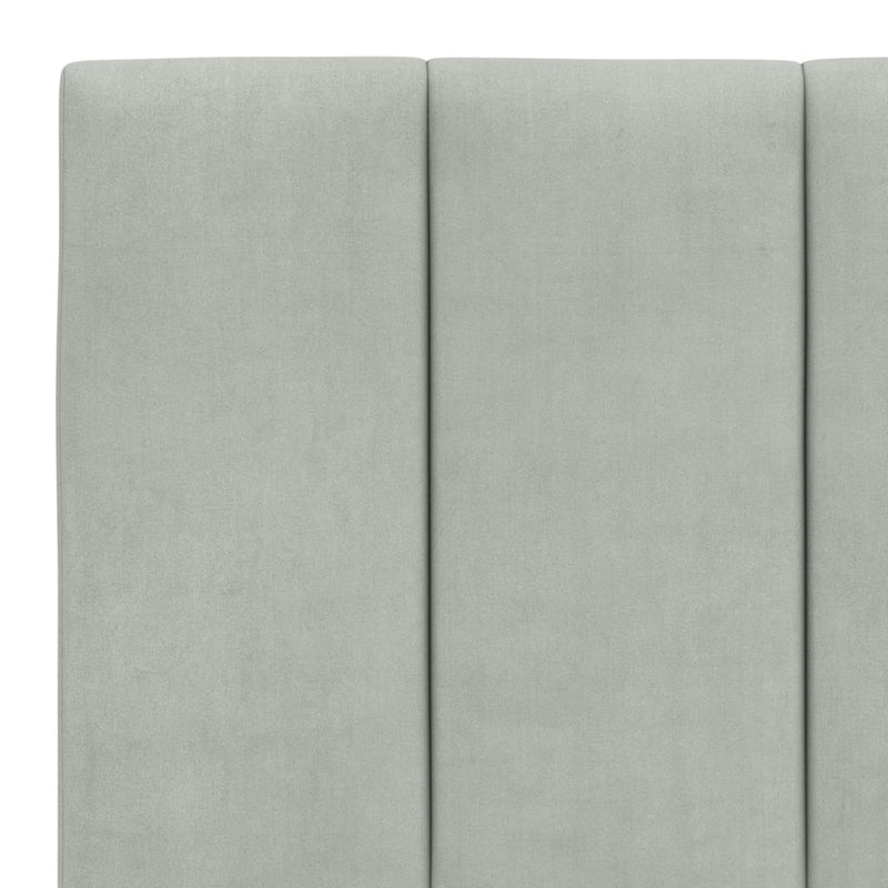 Pernă tăblie de pat, Hanko, gri deschis, 152 cm, catifea