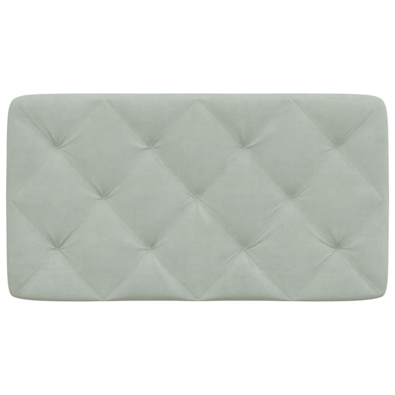 Pernă tăblie de pat, gri deschis, 90 cm, catifea