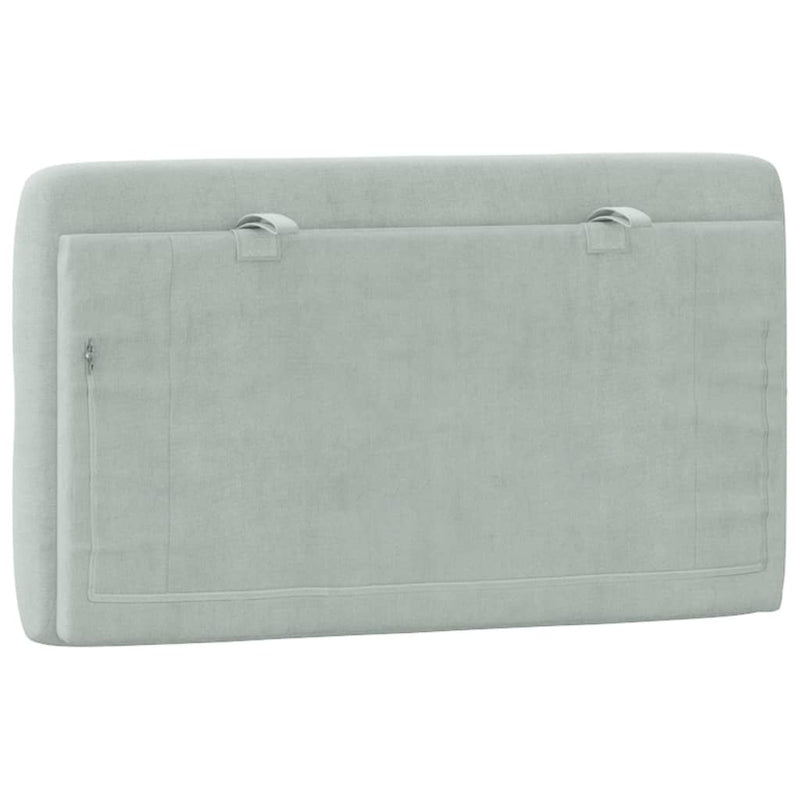 Pernă tăblie de pat, gri deschis, 90 cm, catifea