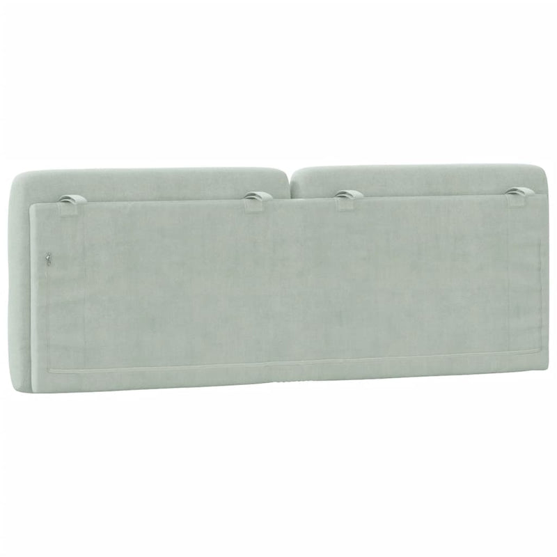 Pernă tăblie de pat, gri deschis, 120 cm, catifea
