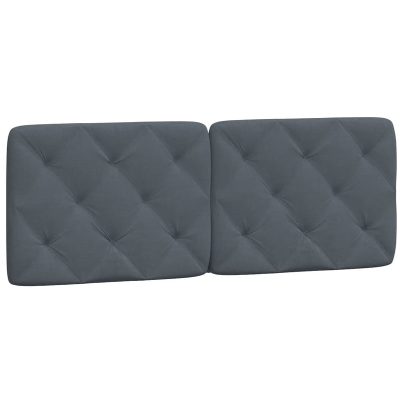 Pernă tăblie de pat, gri închis, 140 cm, catifea