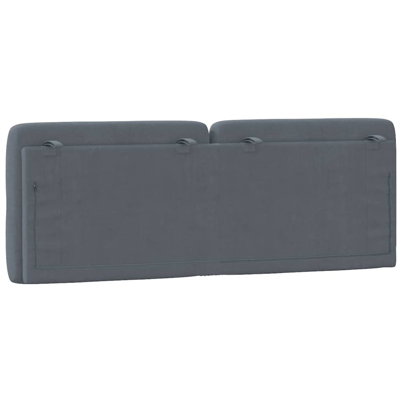 Pernă tăblie de pat, gri închis, 140 cm, catifea