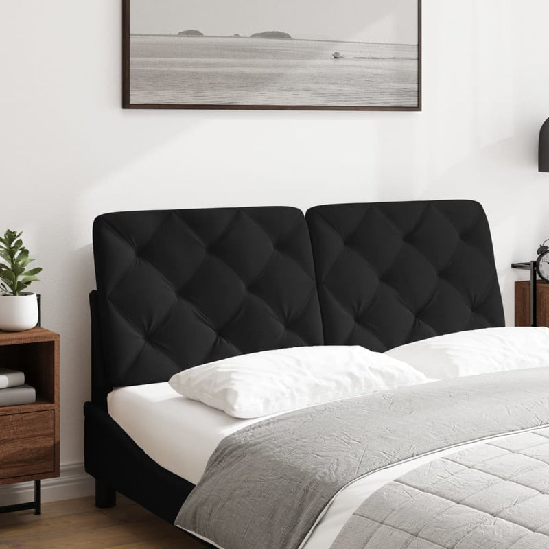 Pernă tăblie de pat, negru, 140 cm, catifea