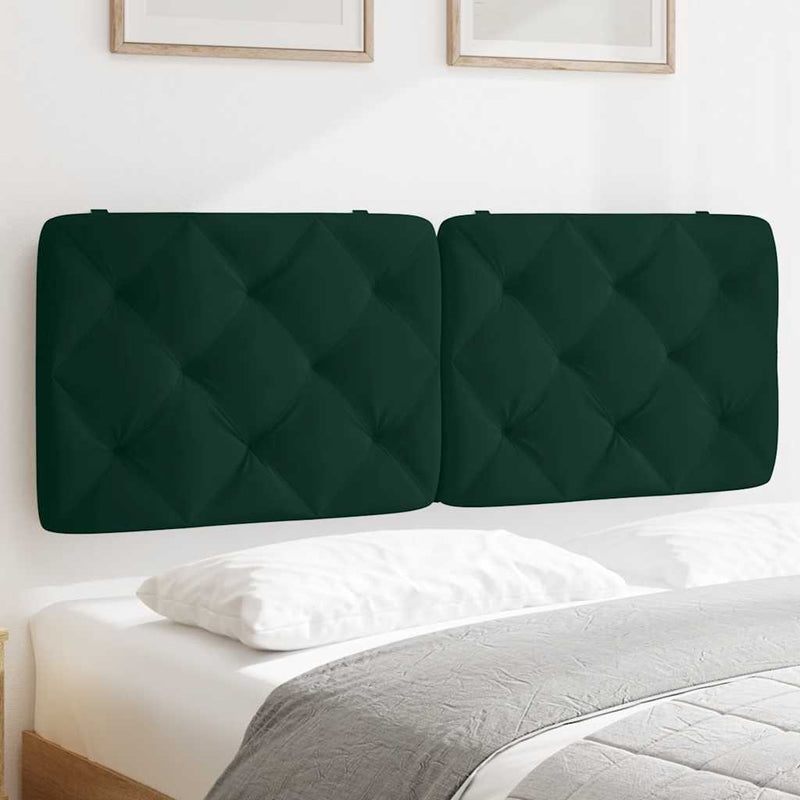 Pernă tăblie de pat, verde, 140 cm, catifea