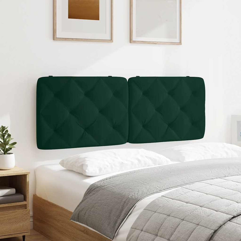 Pernă tăblie de pat, verde, 140 cm, catifea
