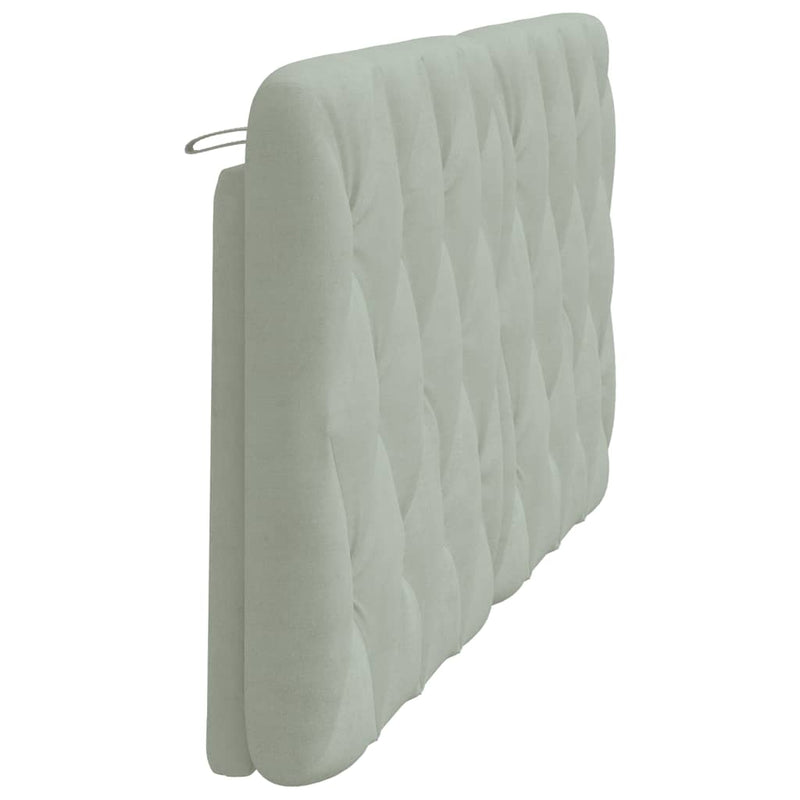 Pernă tăblie de pat, gri deschis, 160 cm, catifea