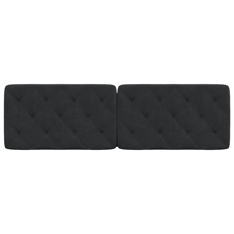 Pernă tăblie de pat, negru, 160 cm, catifea