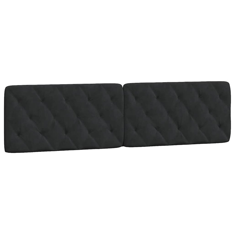 Pernă tăblie de pat, negru, 200 cm, catifea