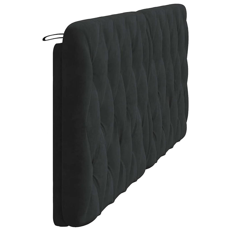 Pernă tăblie de pat, negru, 200 cm, catifea