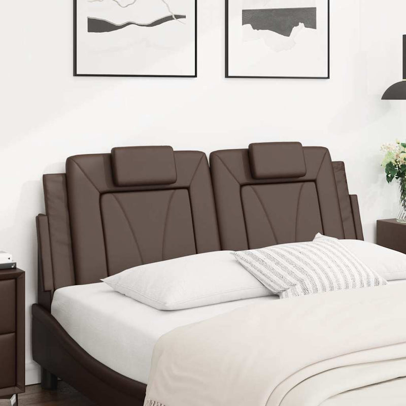 Pernă pentru tăblie pat, Viana, maro, 120 cm, piele artificială