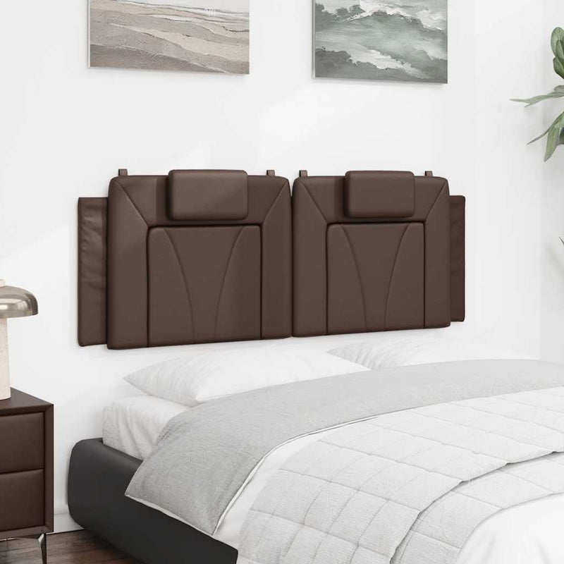 Pernă pentru tăblie pat, Viana, maro, 120 cm, piele artificială