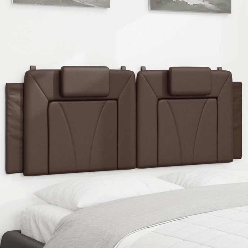 Pernă pentru tăblie pat, Viana, maro, 120 cm, piele artificială