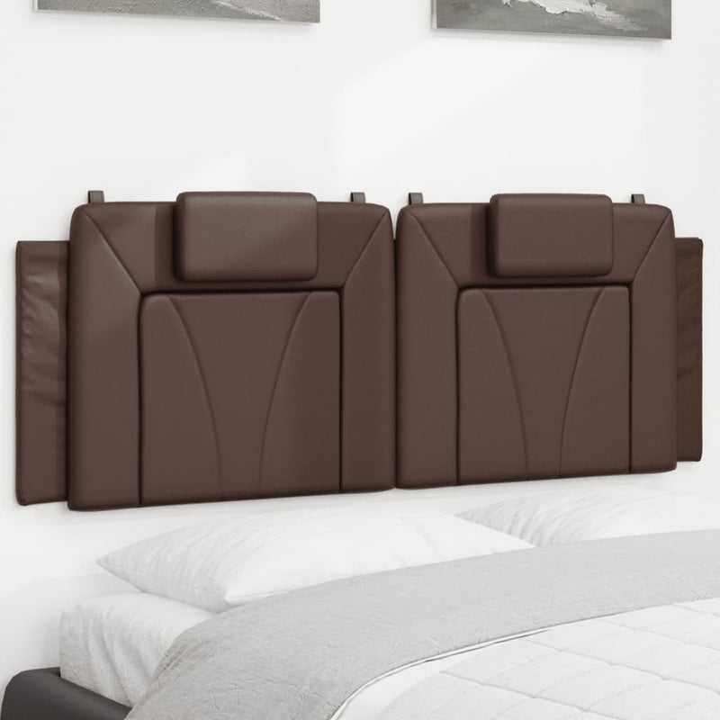 Pernă pentru tăblie pat, Viana, maro, 140 cm, piele artificială
