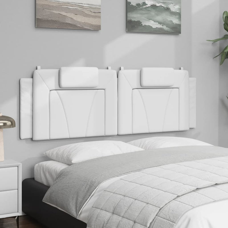 Pernă pentru tăblie pat, Viana, alb, 160 cm, piele artificială