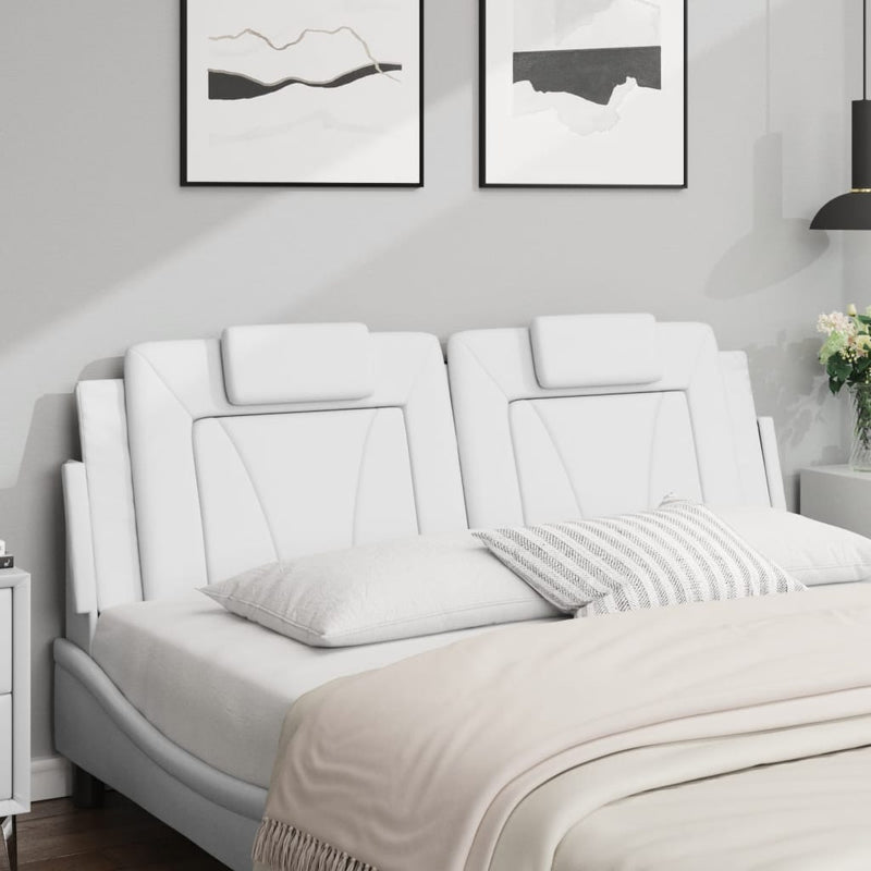 Pernă pentru tăblie pat, Viana, alb, 160 cm, piele artificială