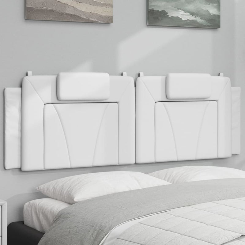 Pernă pentru tăblie pat, Viana, alb, 160 cm, piele artificială