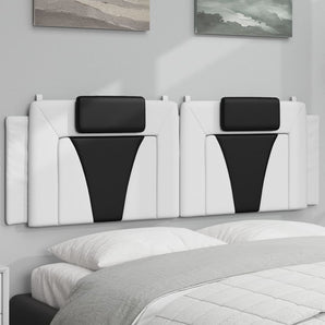 Pernă pentru tăblie pat, Viana, alb și negru, 160cm, piele artificială