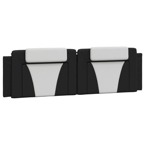 Pernă pentru tăblie pat, Viana, negru și alb, 183cm, piele artificială