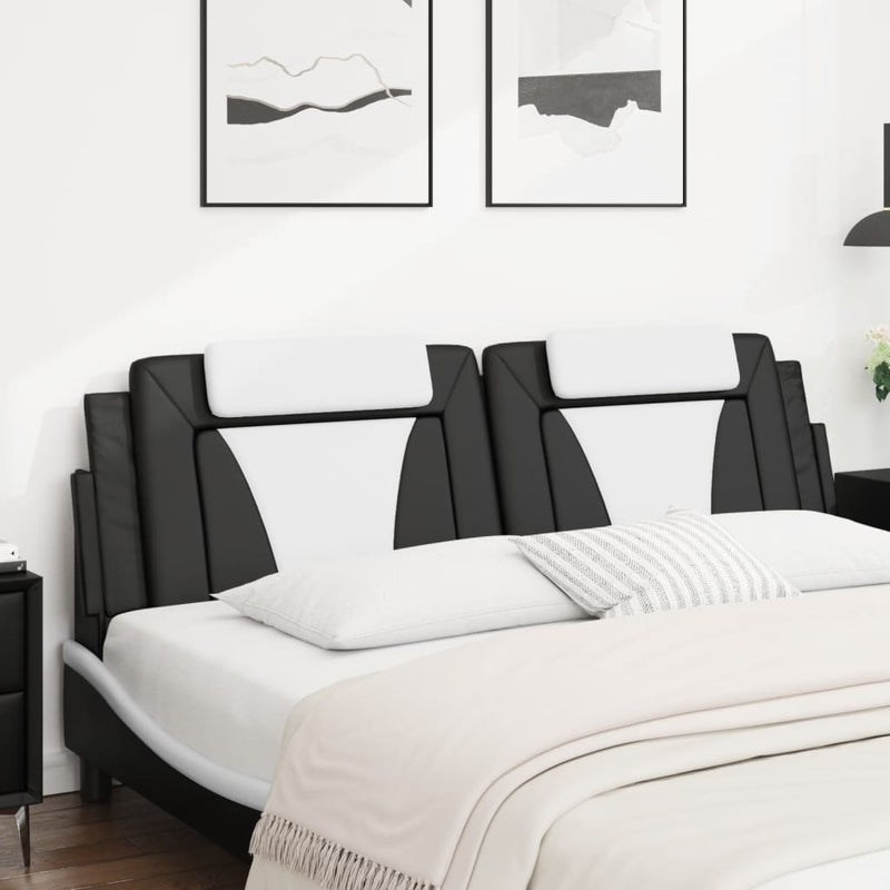 Pernă pentru tăblie pat, Viana, negru și alb, 183cm, piele artificială