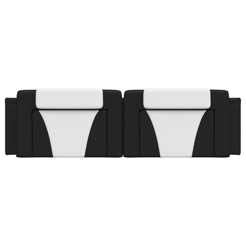 Pernă pentru tăblie pat, Viana, negru și alb, 183cm, piele artificială