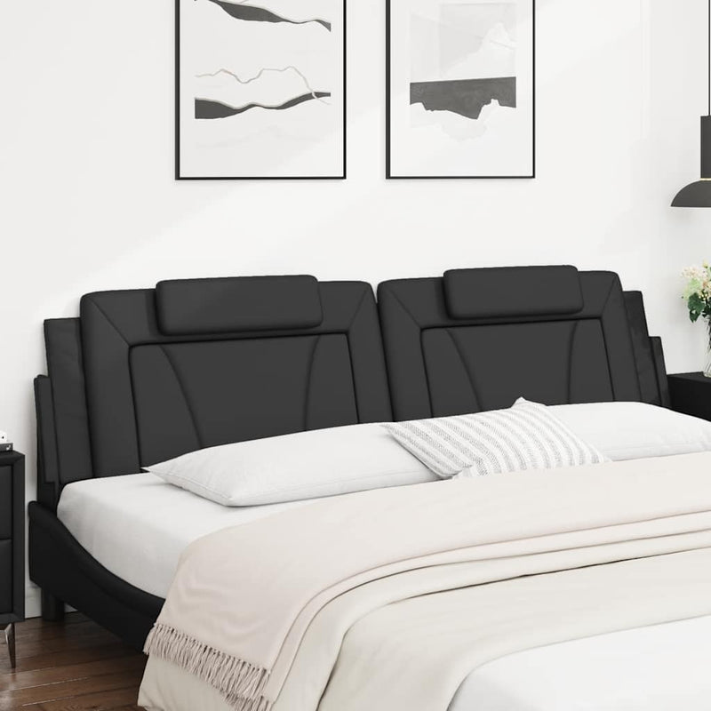 Pernă pentru tăblie pat, Viana, negru, 200 cm, piele artificială
