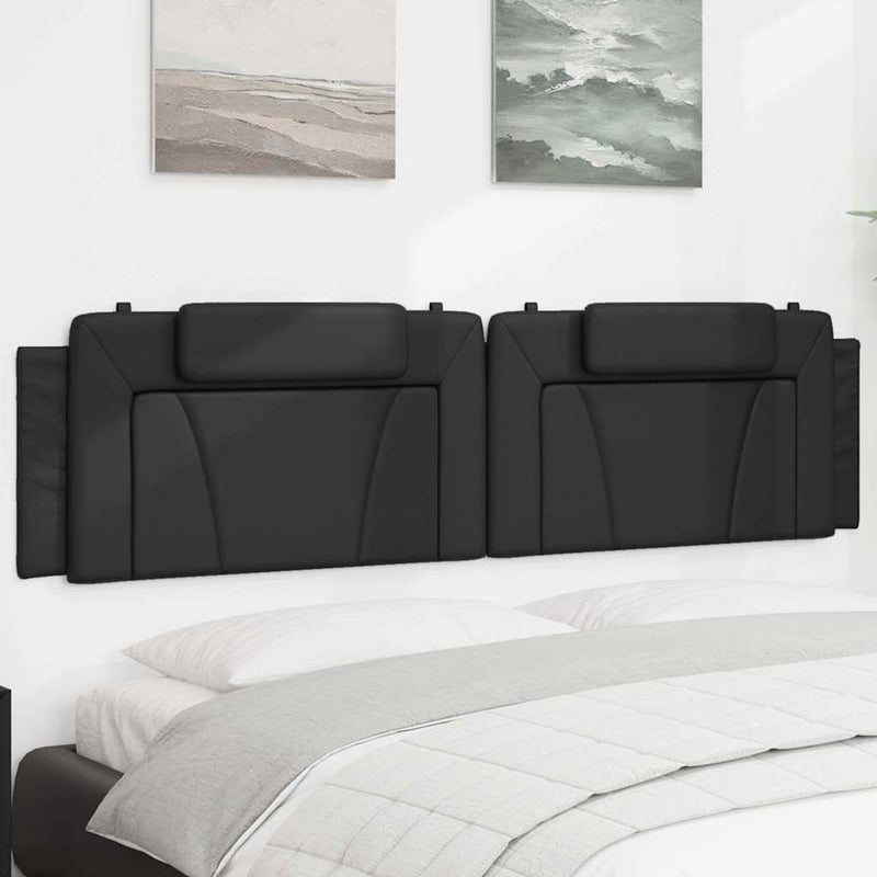 Pernă pentru tăblie pat, Viana, negru, 200 cm, piele artificială