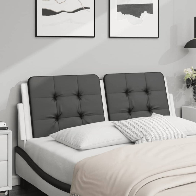 Pernă pentru tăblie pat, Zadar, negru și alb, 140cm, piele artificială