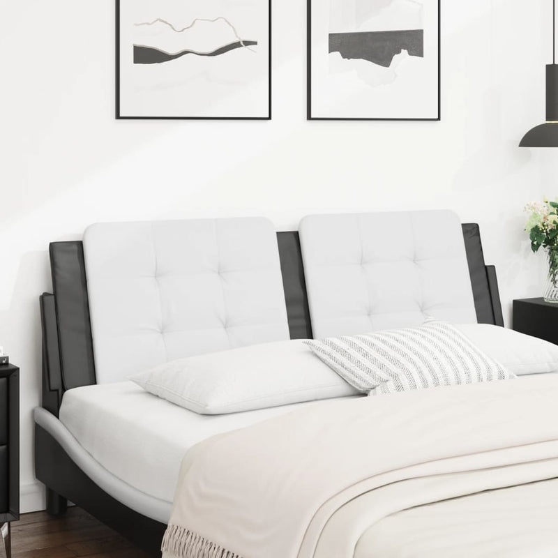 Pernă pentru tăblie pat, Zadar, alb și negru, 160cm, piele artificială