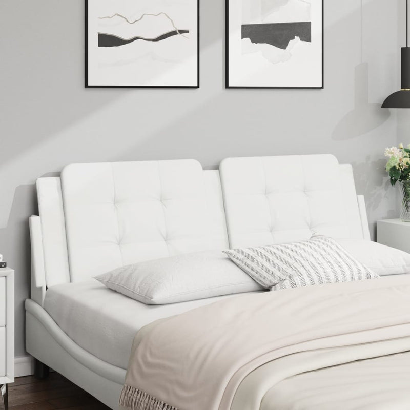 Pernă pentru tăblie pat, Zadar, alb, 152 cm, piele artificială